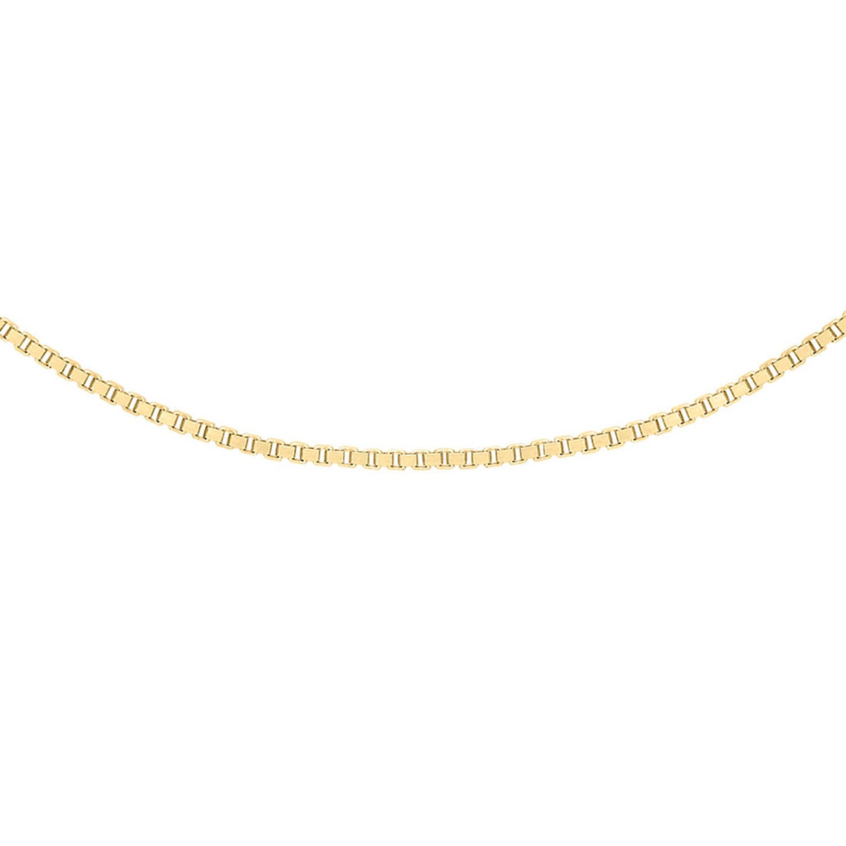 9ct Yellow Gold Solid Venetian Box Chain 40-45cm