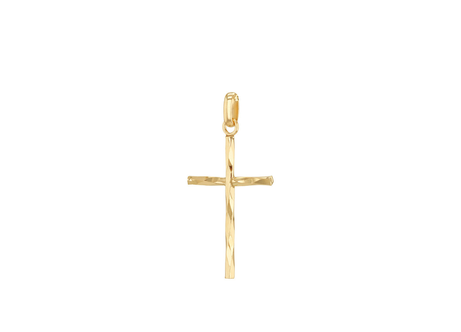 9ct Yellow Gold Diamond Cut Cross Pendant