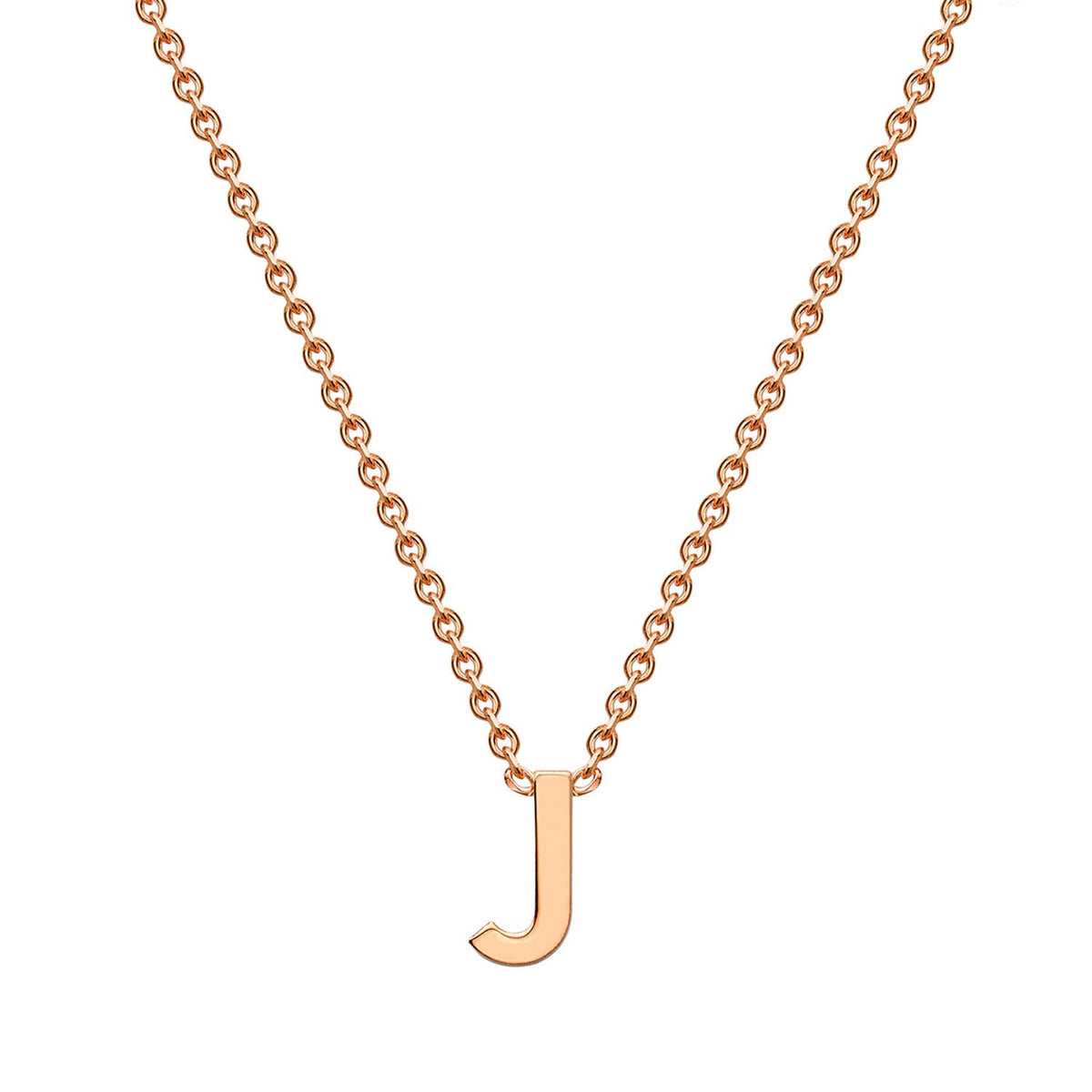 9ct Rose Gold 'J' Initial Adjustable Letter Necklace 38/43cm