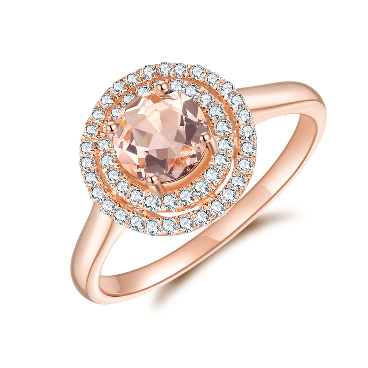 9ct Rose Gold Morganite & Diamond Ring