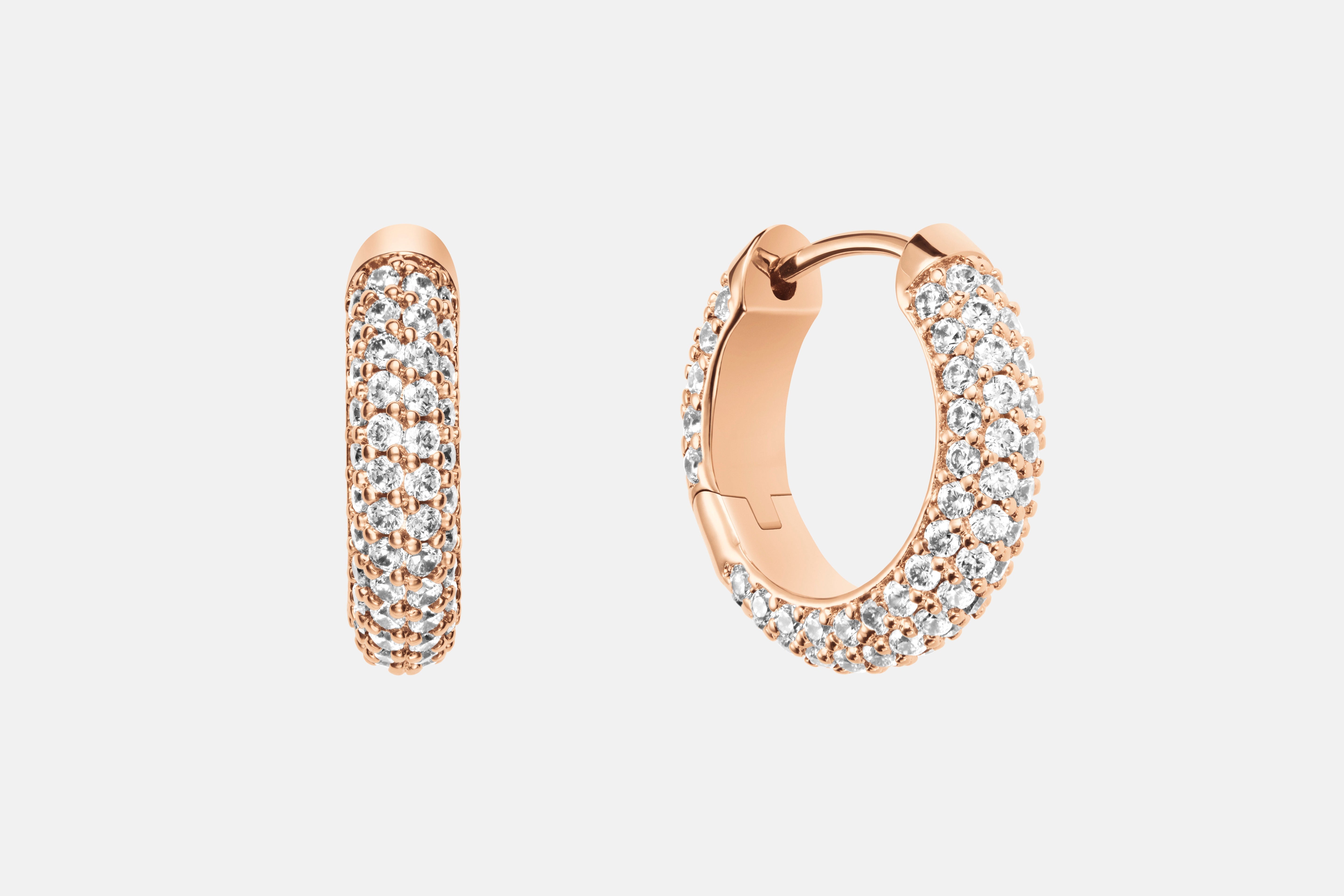 Daniel Wellington Pave Earrings Rose Gold