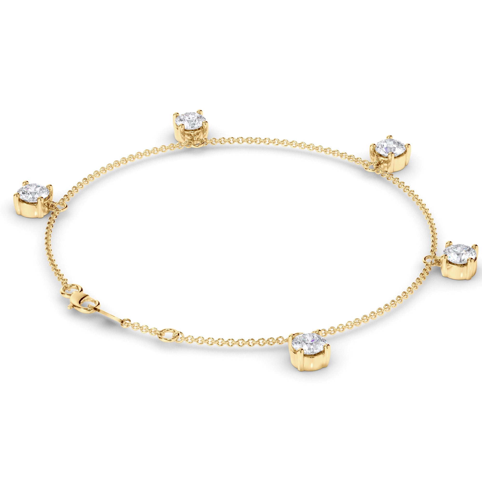 Floating Round Brilliant Cut Natural Mined Diamond Bracelet