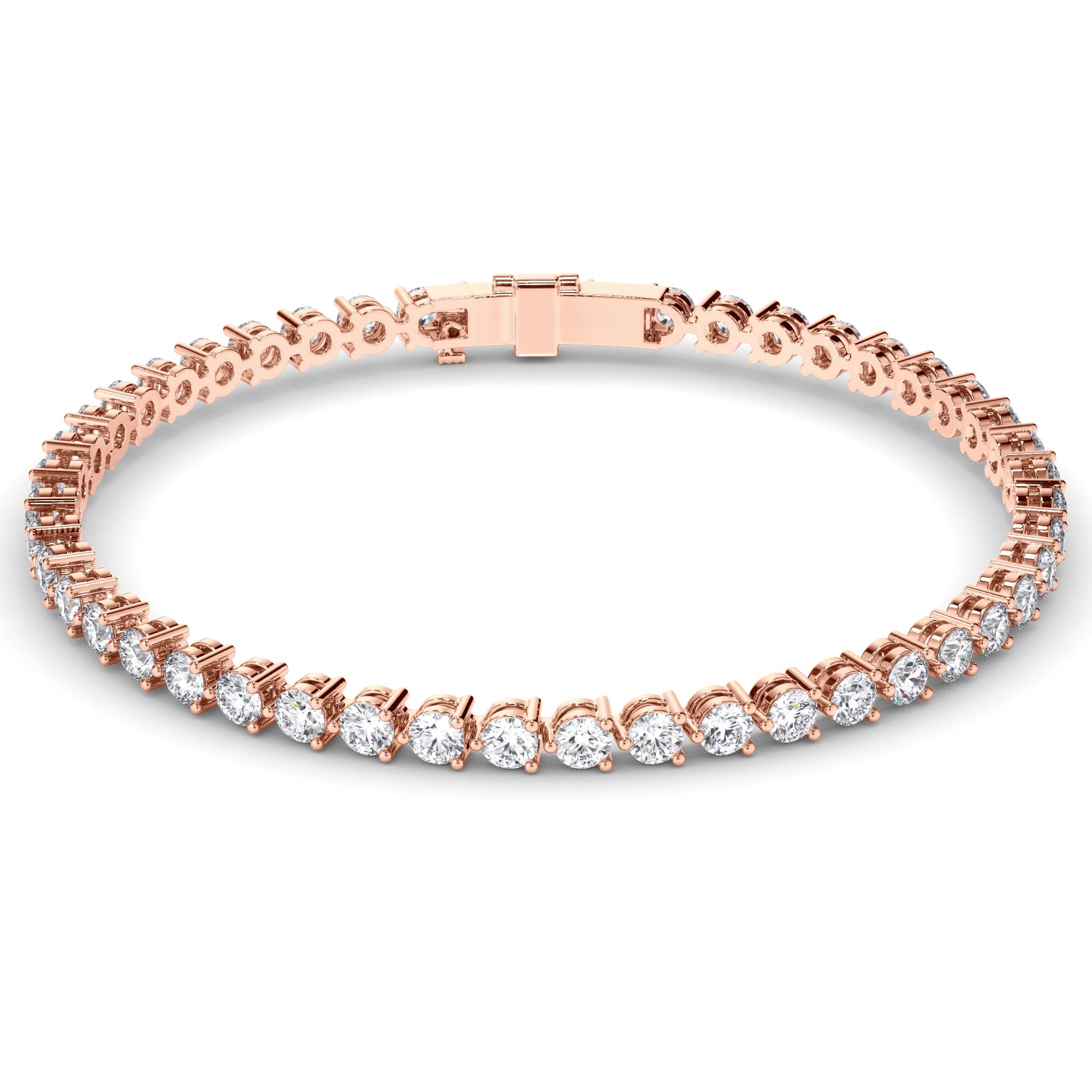 Round Brilliant Cut Natural Mined Diamond Tennis Bracelet