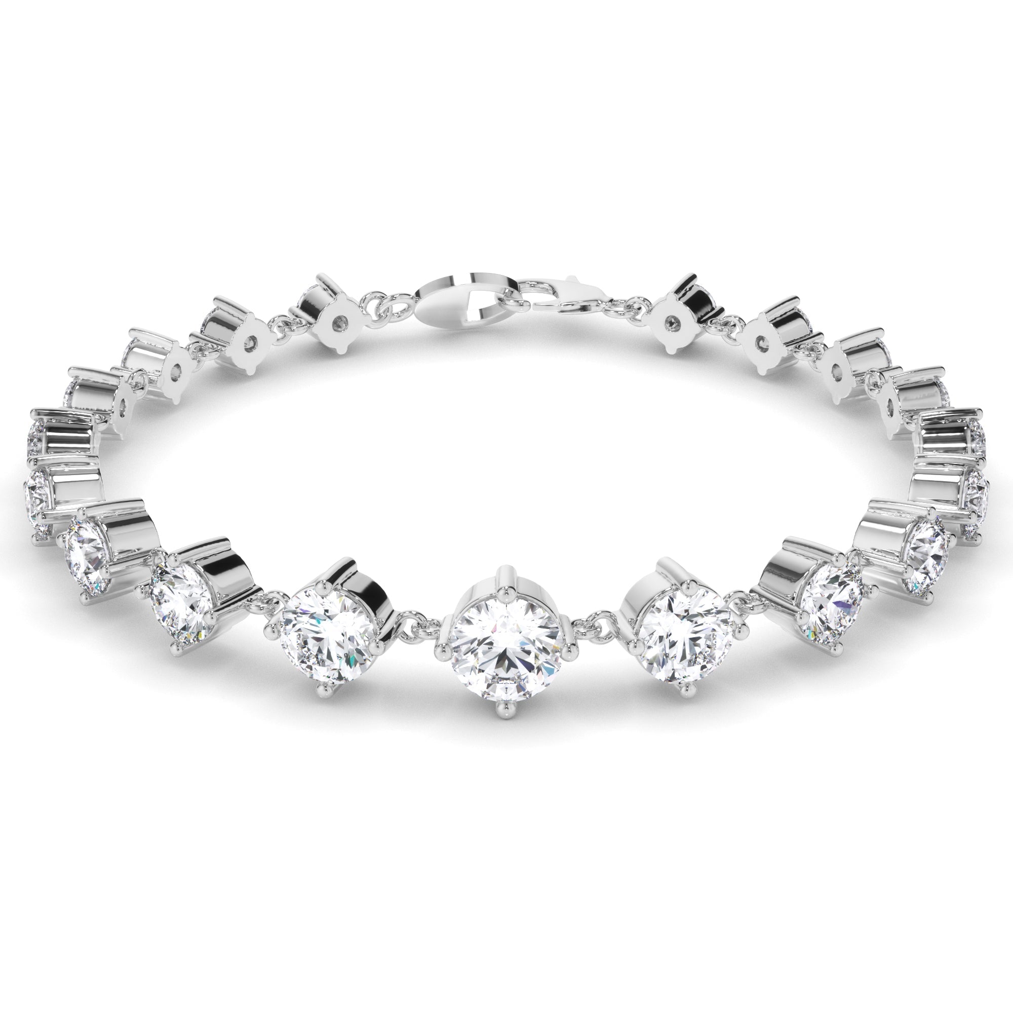 Round Brilliant Cut Laboratory Grown Diamond Tennis Bracelet