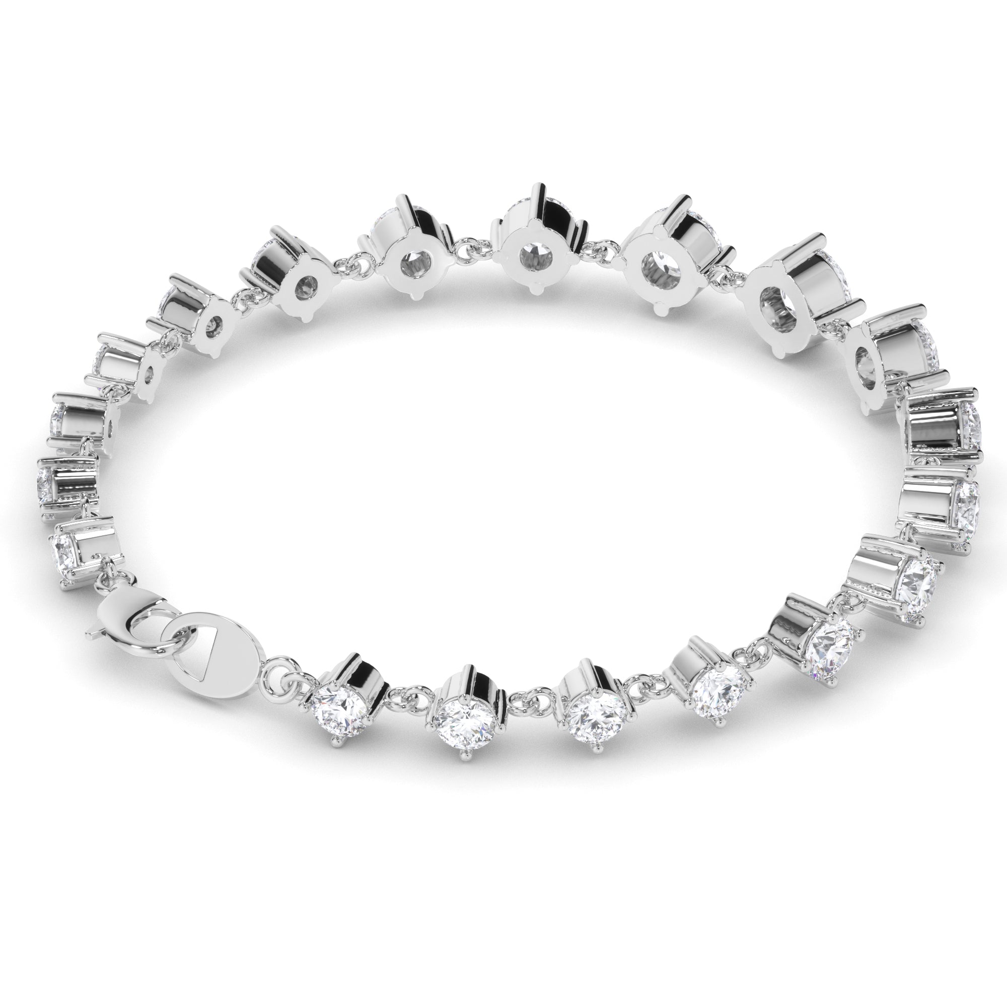 Round Brilliant Cut Natural Mined Diamond Tennis Bracelet