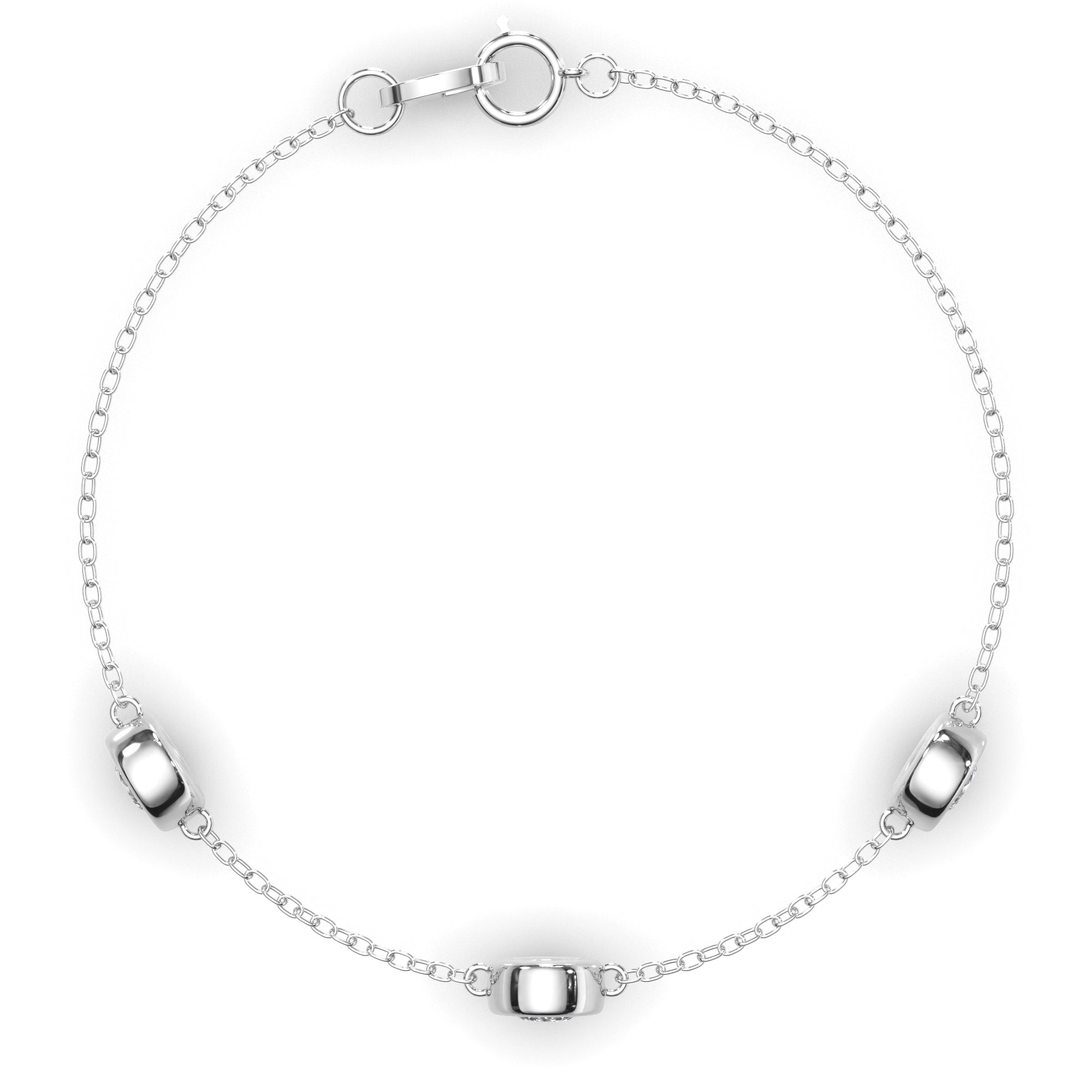 Round Brilliant Cut 3-Stone Laboratory Grown Diamond Bracelet