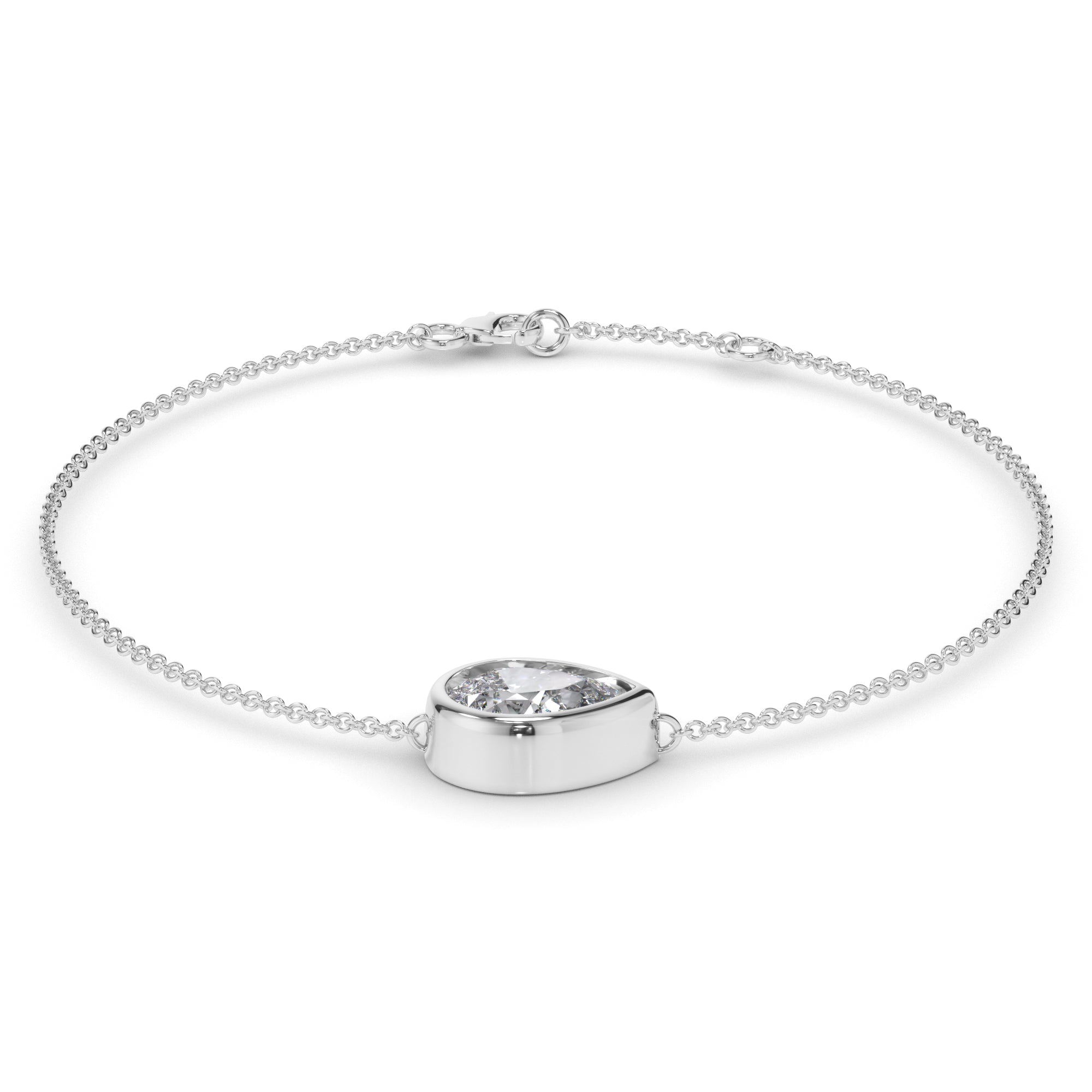 Pear Cut Diamond Bezel Set Bracelet