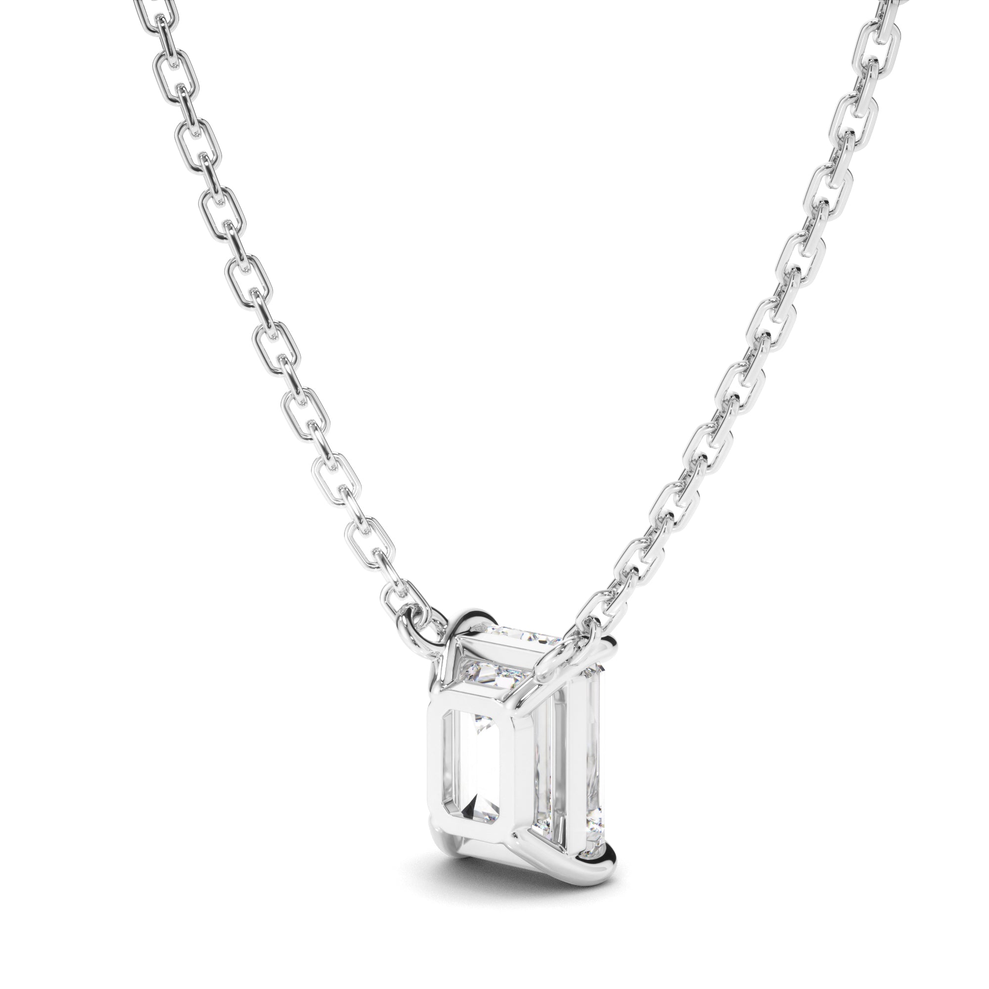 Emerald Cut Diamond Necklet