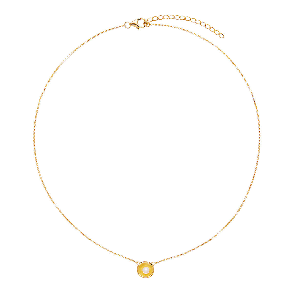NAJO Capri Yellow Gold Pearl Necklace (45cm+ext)