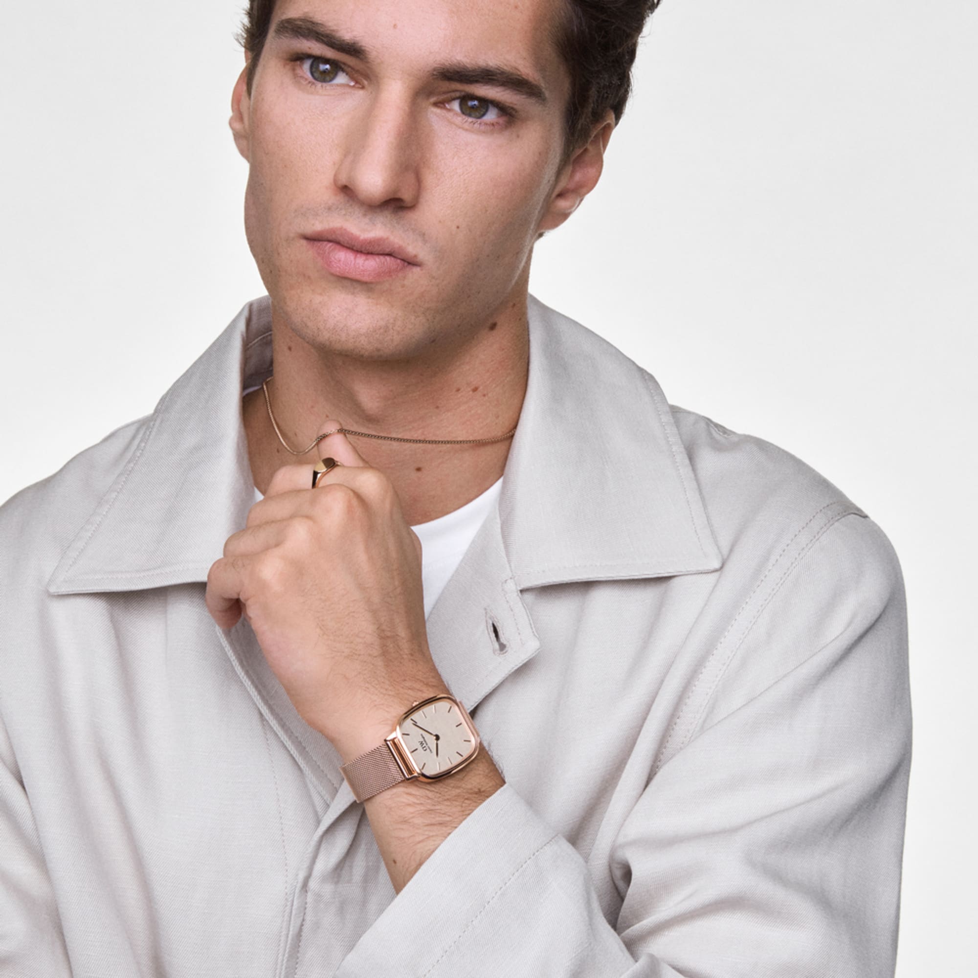 Daniel Wellington Marlon Wire Linen Rose Gold Watch
