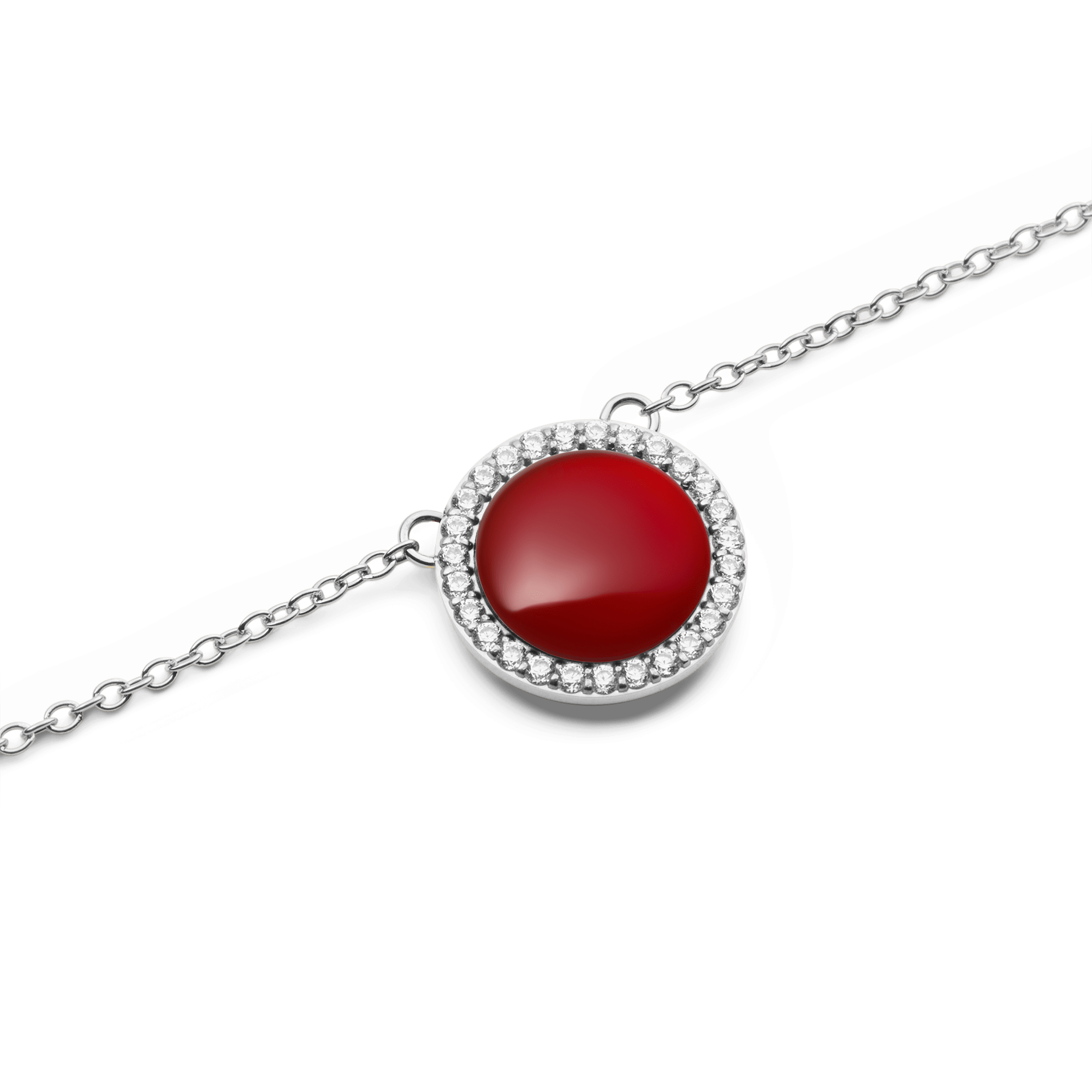 Daniel Wellington Audrey Necklace Red Agathe Silver