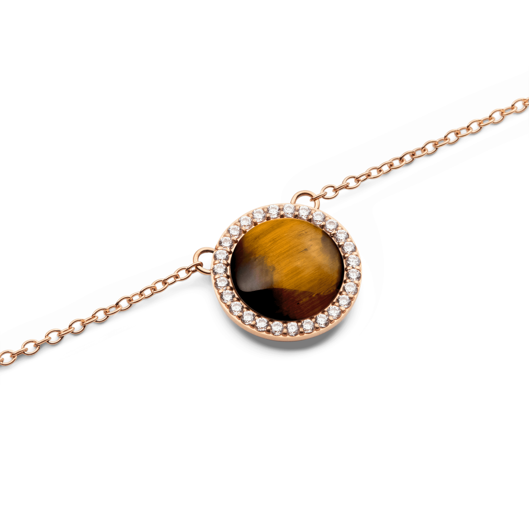 Daniel Wellington Audrey Necklace Tiger Eye Rose Gold