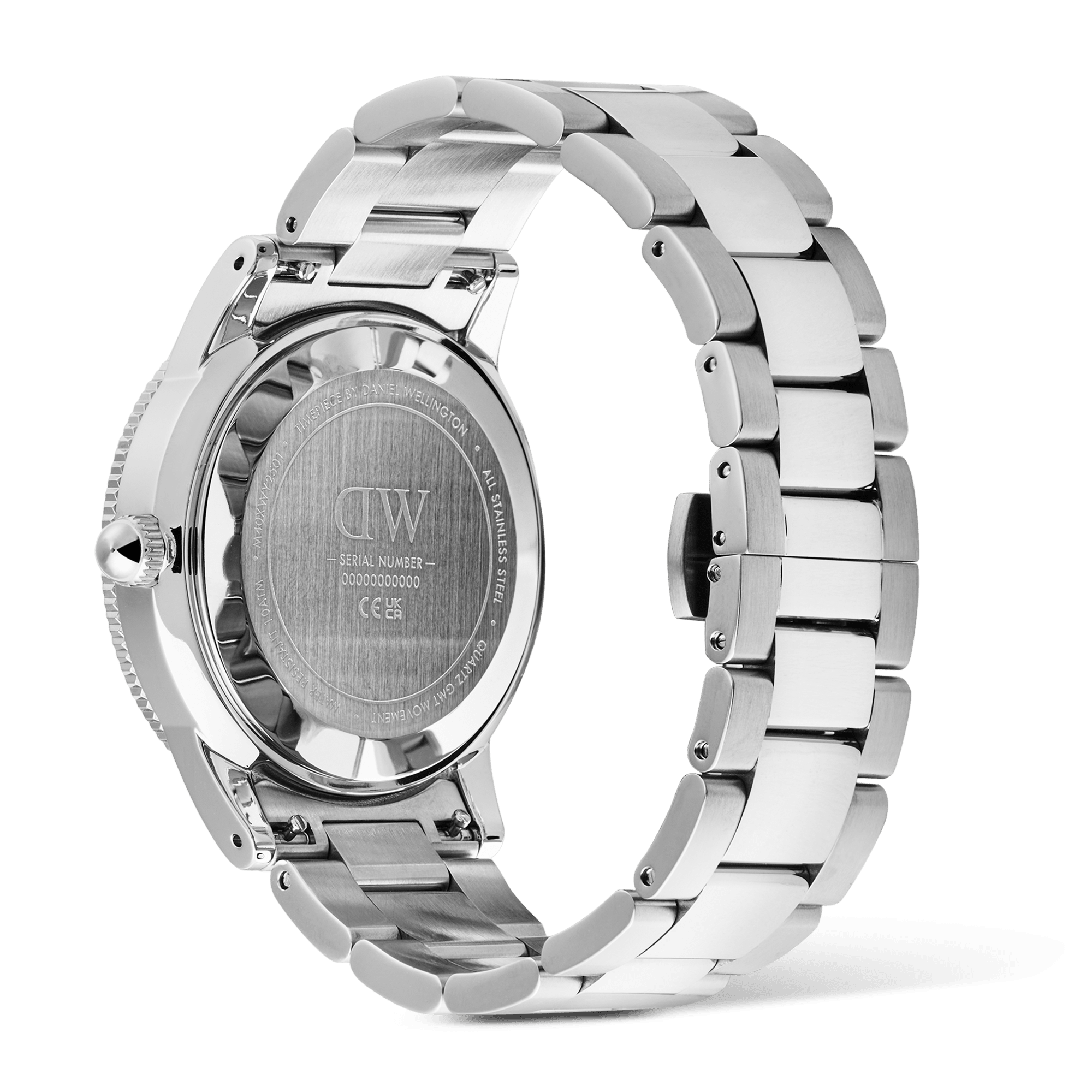 Daniel Wellington Iconic GMT Link Black Green Ceramic Bezel Silver