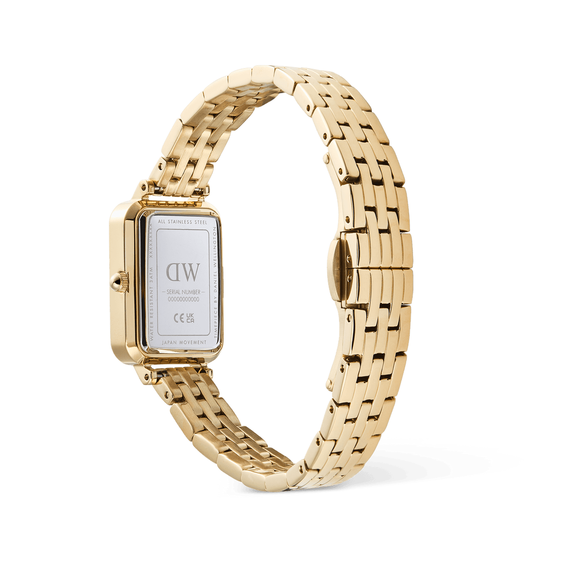 Daniel Wellington Quadro Roman Numerals Date 5-link Gold