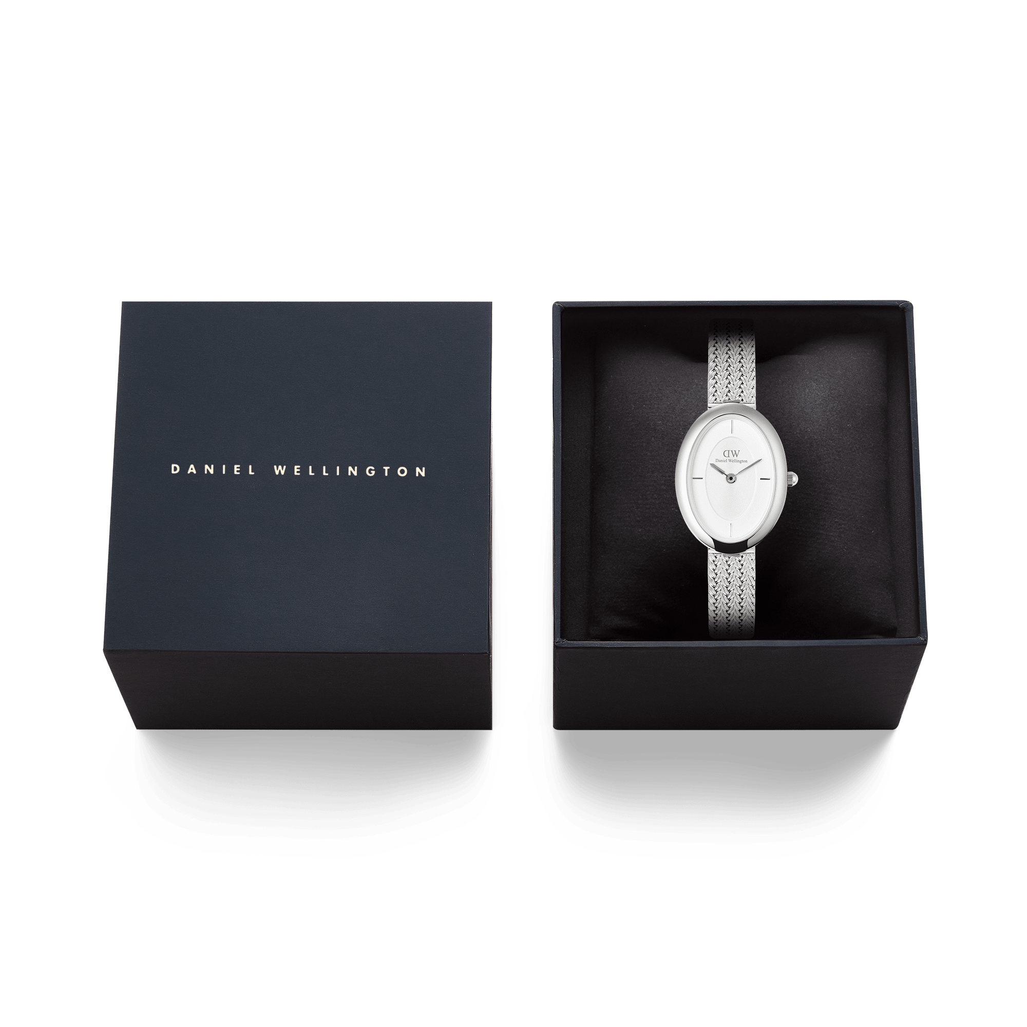 Daniel Wellington Juliette Braided Mesh White Sunray Silver