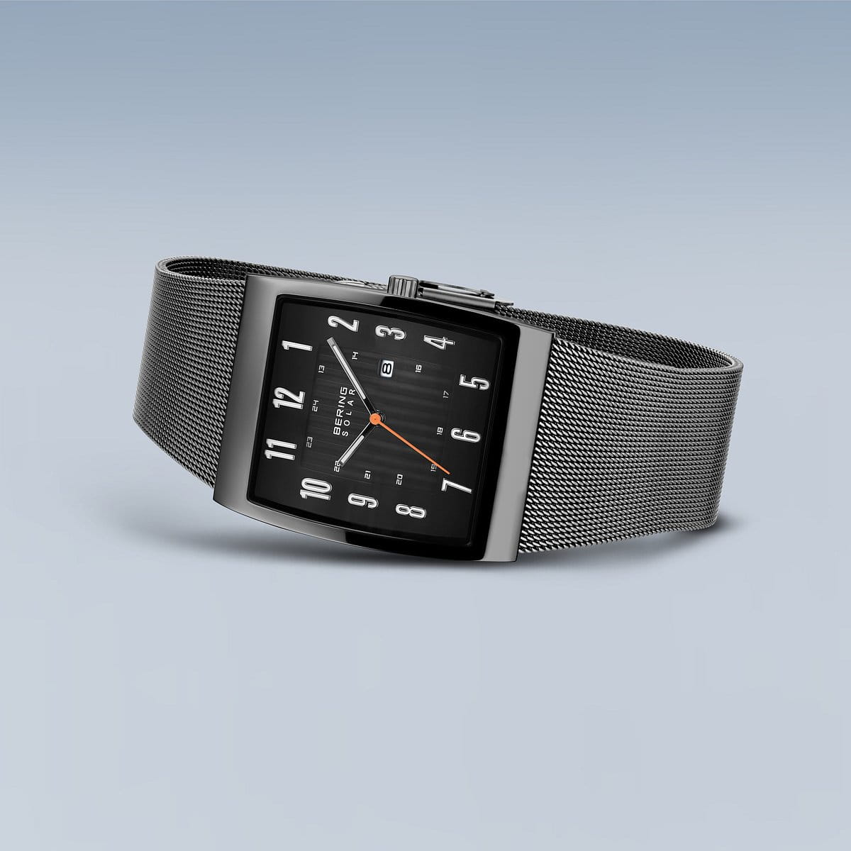 Bering Slim Solar Rectangular Grey Watch