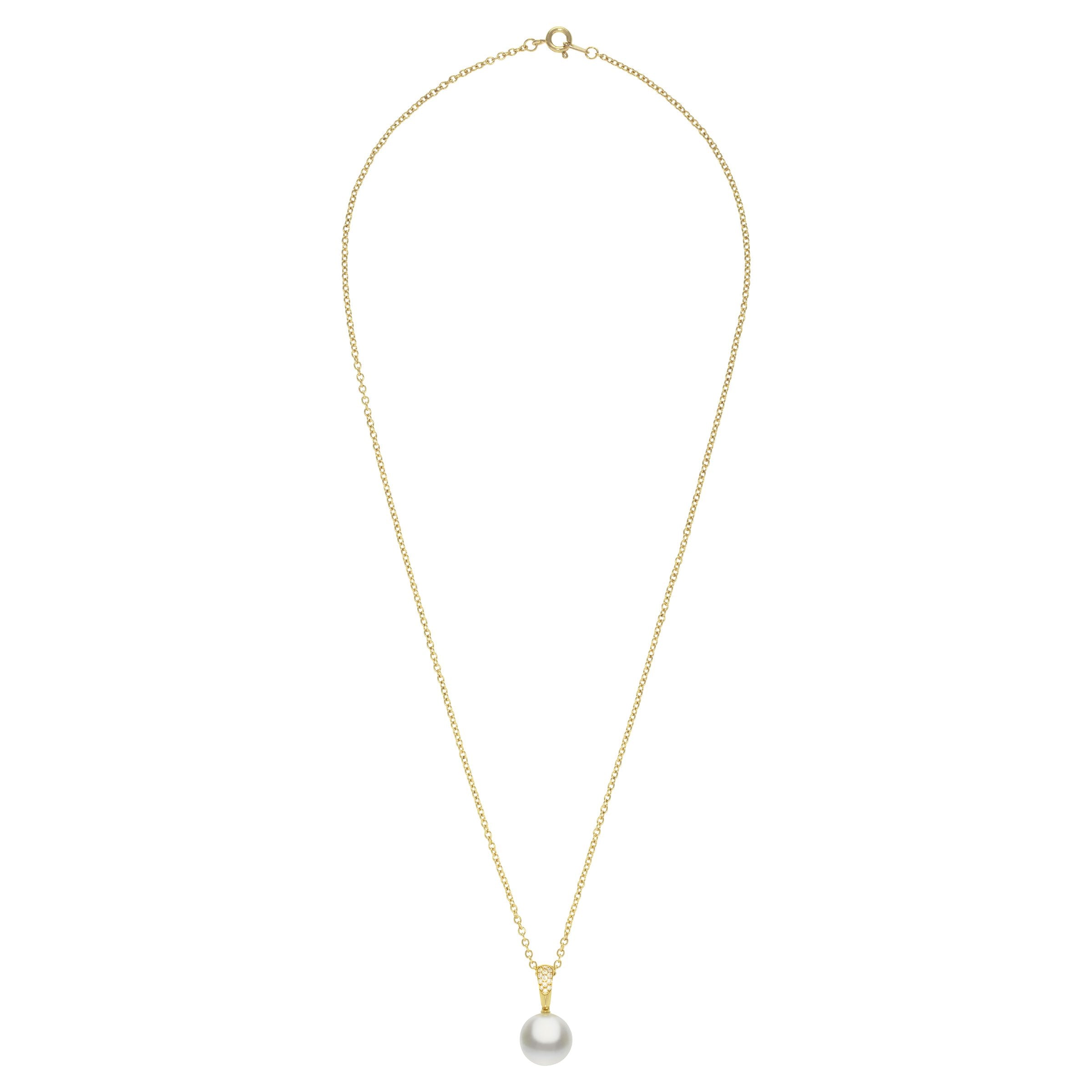 Autore 18ct Yellow Gold 11mm South Sea Pearl & Diamond Pendant