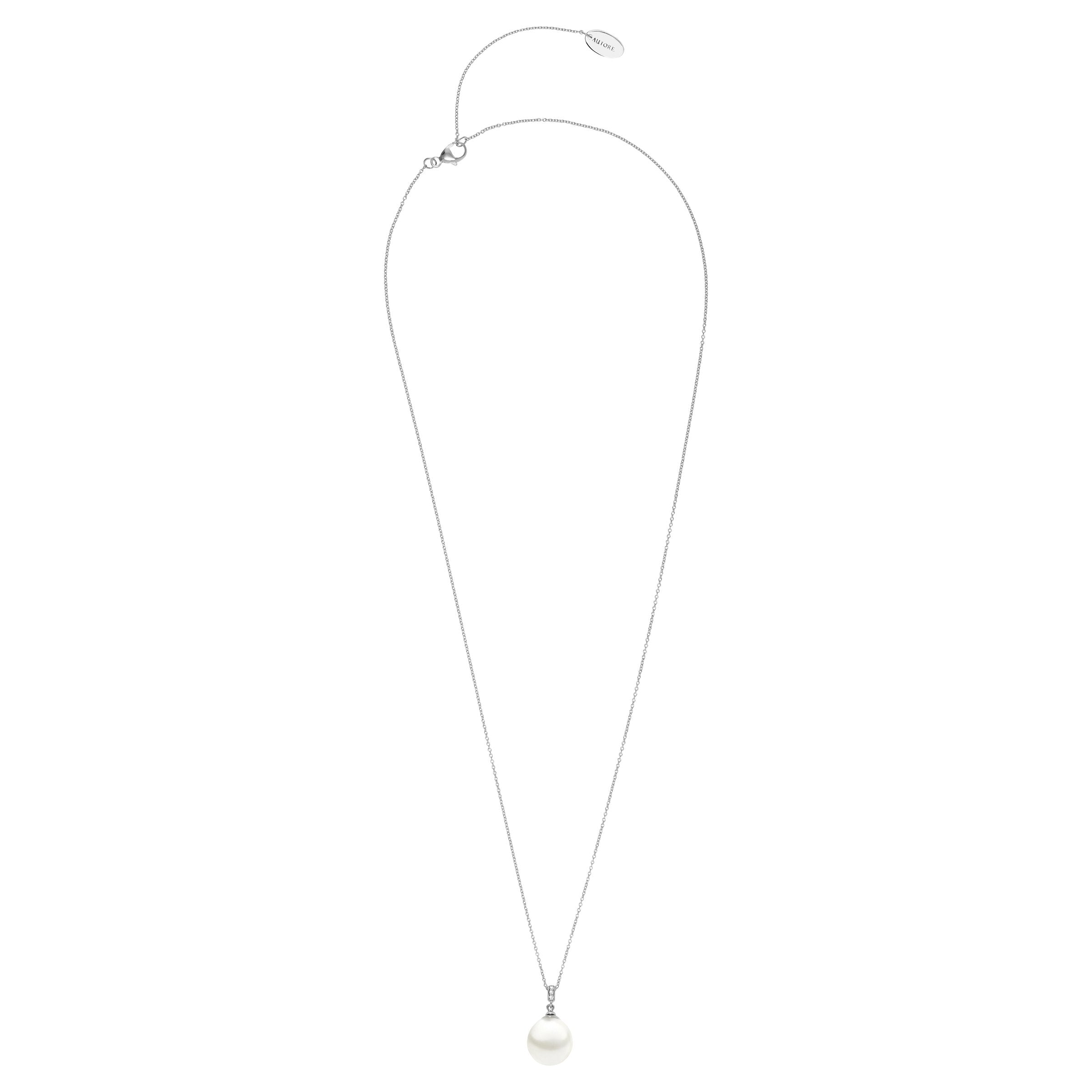 Autore Silver 10mm South Sea Pearl & Diamond Pendant
