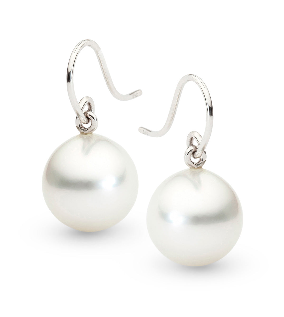 18ct White Gold Pearl Drop Earrings