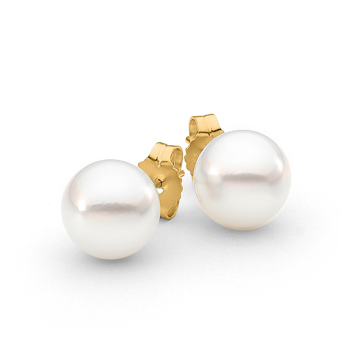 18ct Yellow Gold Pearl Stud Earrings