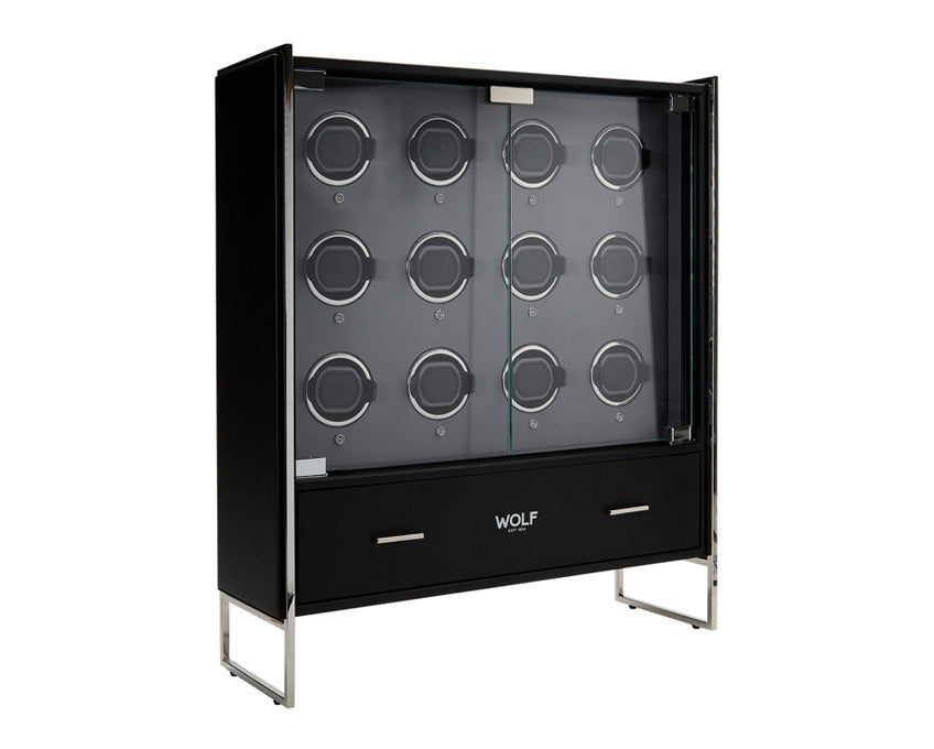 Wolf Viceroy 12 Piece Watch Winder Cabinet Black