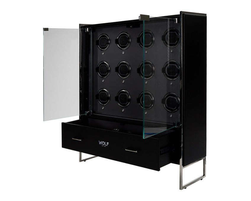 Wolf Viceroy 12 Piece Watch Winder Cabinet Black