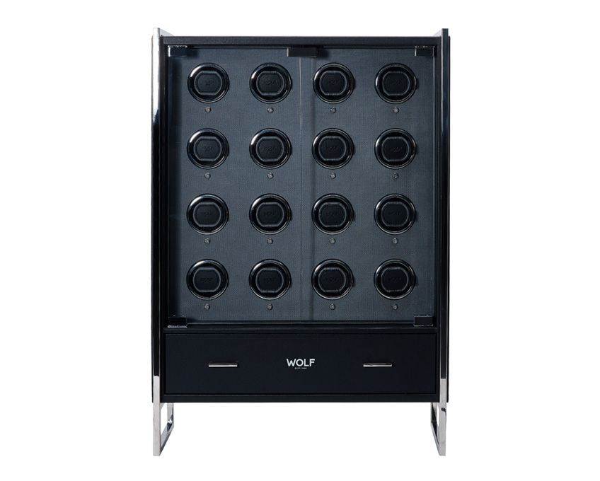Wolf Viceroy 16 Piece Watch Winder Cabinet Black