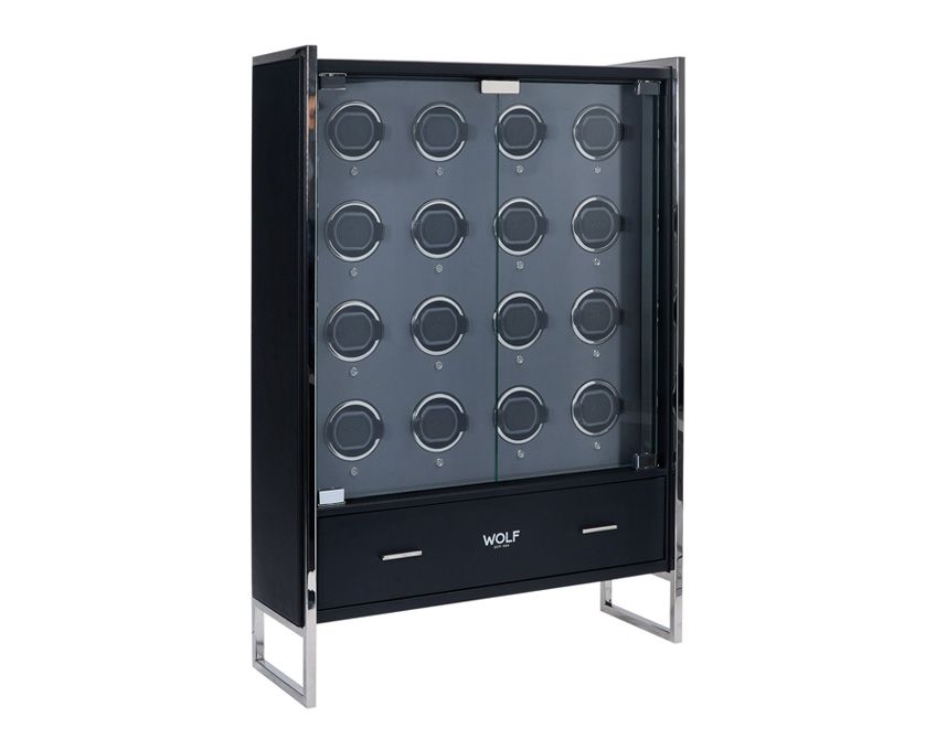 Wolf Viceroy 16 Piece Watch Winder Cabinet Black