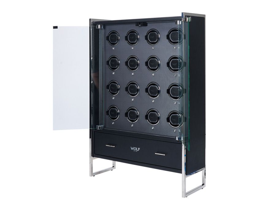 Wolf Viceroy 16 Piece Watch Winder Cabinet Black