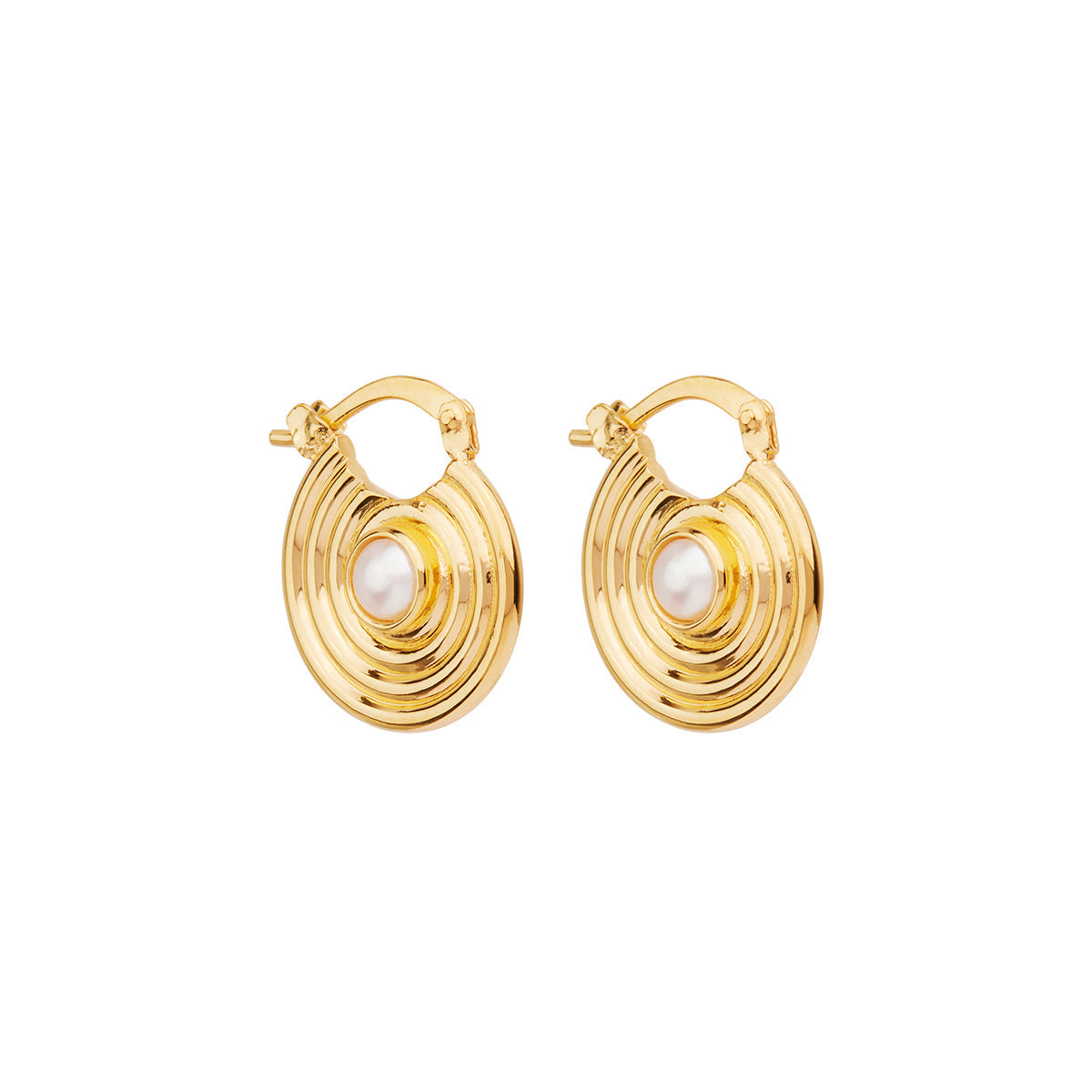 NAJO Siren's Song Yellow Gold Pearl Earrings