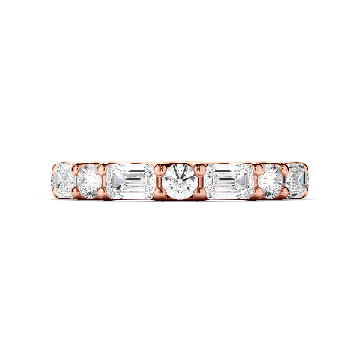 Round Brilliant & Emerald Cut Diamond Eternity Ring