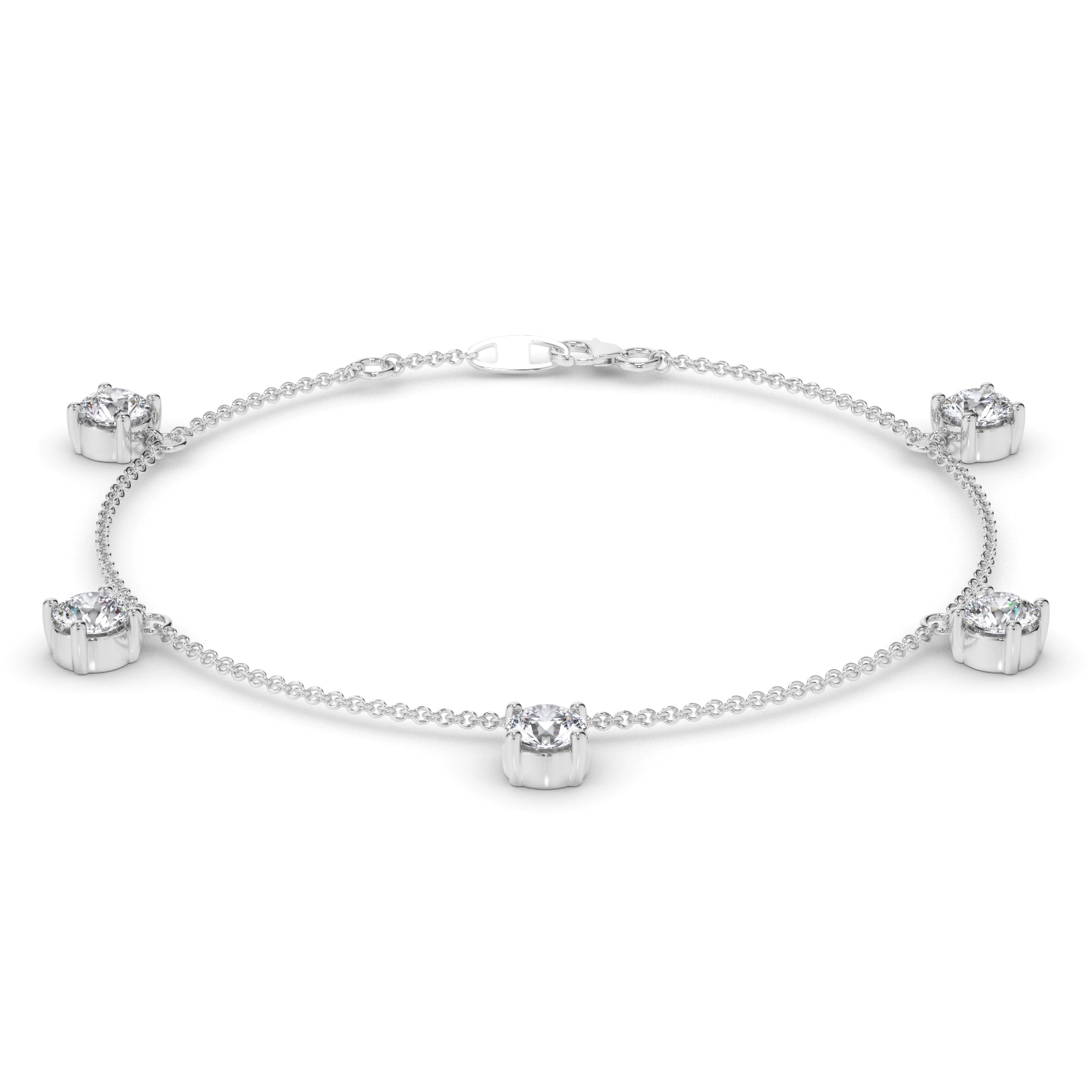 Floating Round Brilliant Cut Laboratory Grown Diamond Bracelet