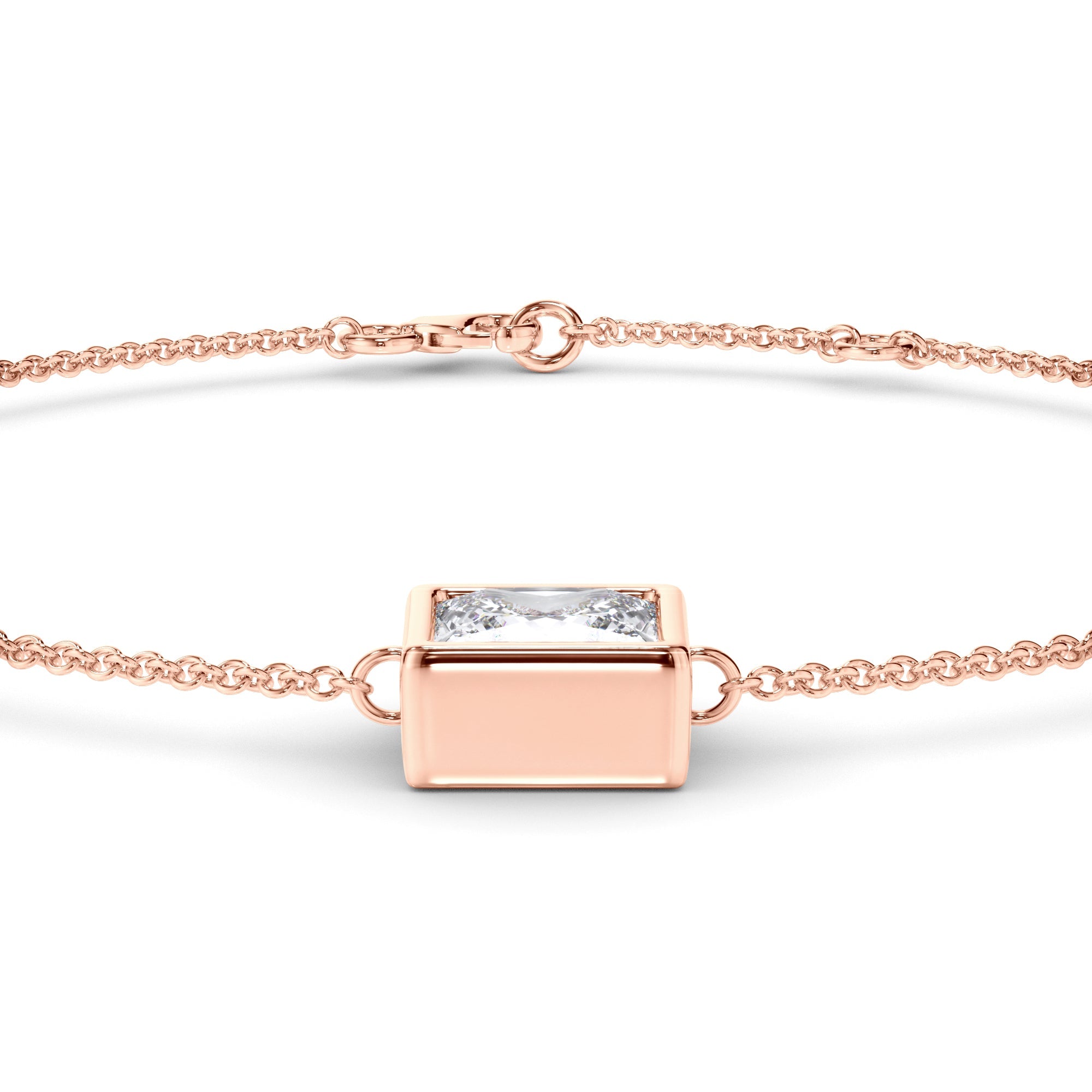 Princess Cut Diamond Bezel Set Bracelet