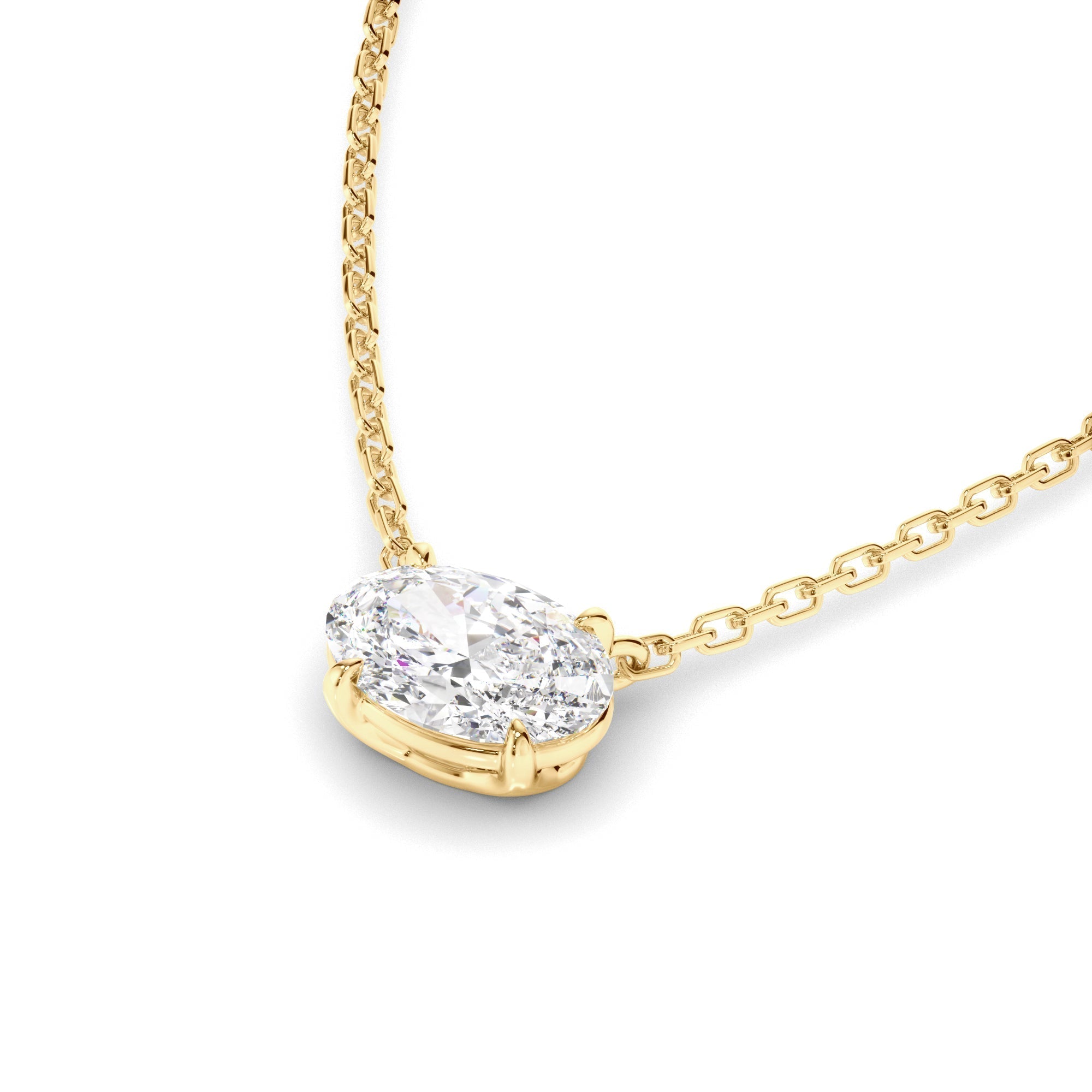 East West Oval Cut Diamond Necklet