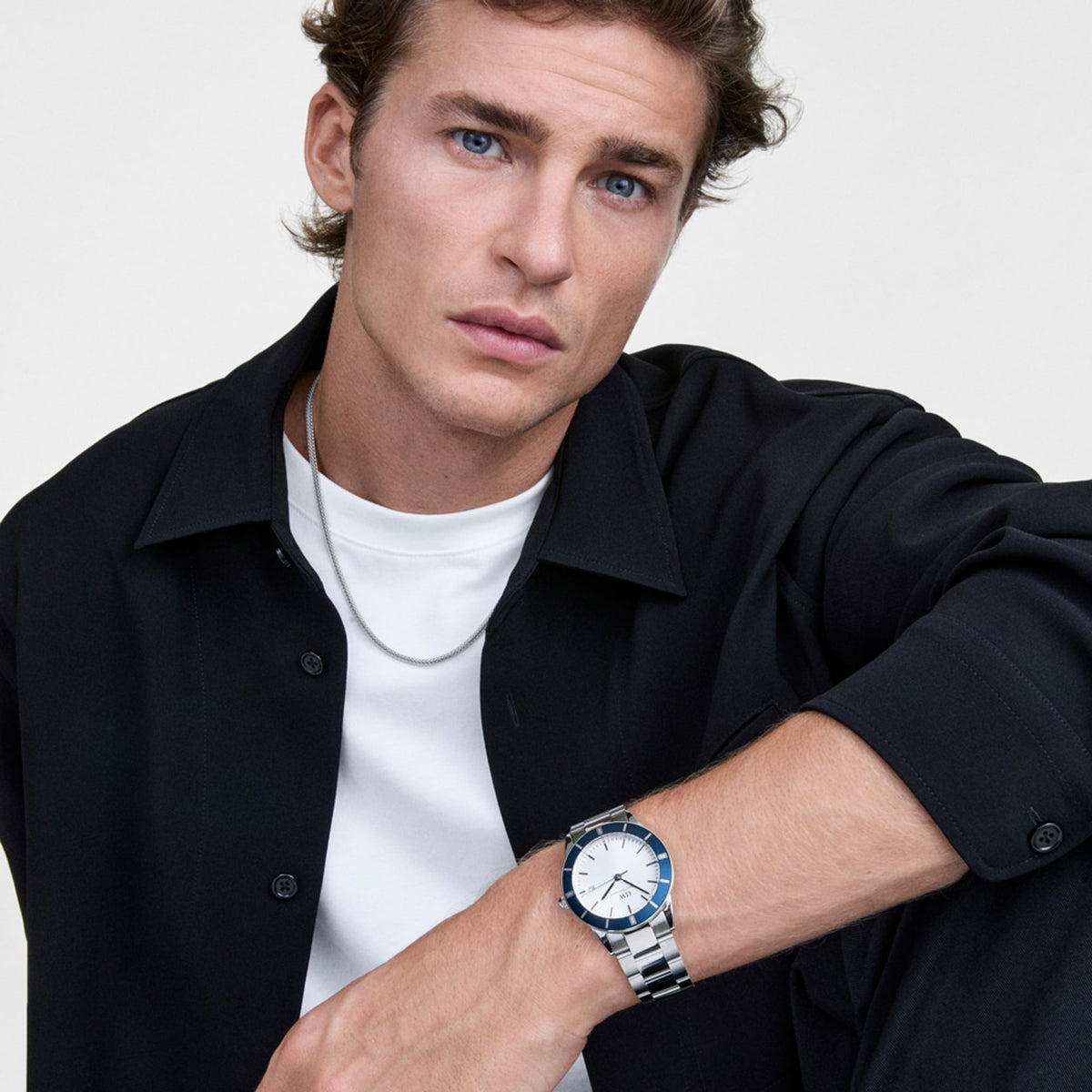 Daniel Wellington Tide Mesh Necklace Silver 2.8