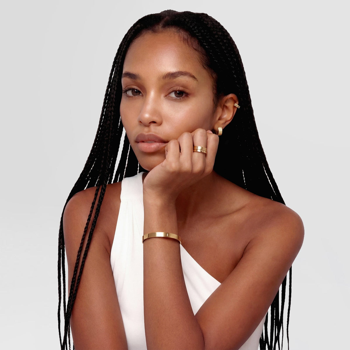 Daniel Wellington Line Earrings Polished Gold 3.5mm