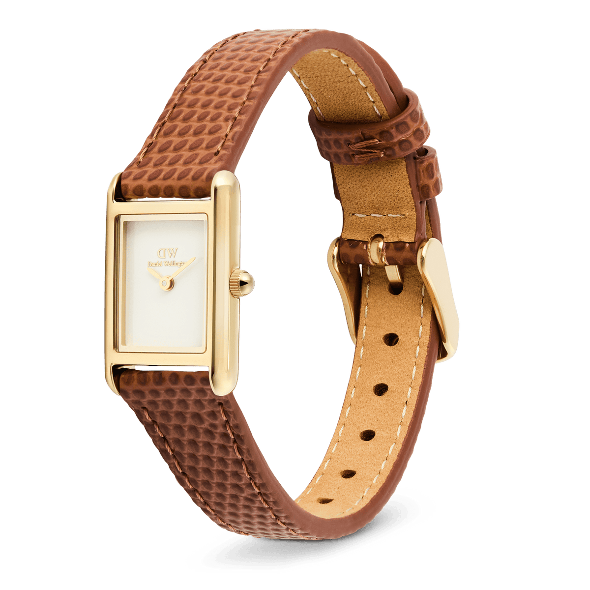 Daniel Wellington Bound Mini Light Brown Lizard Gold