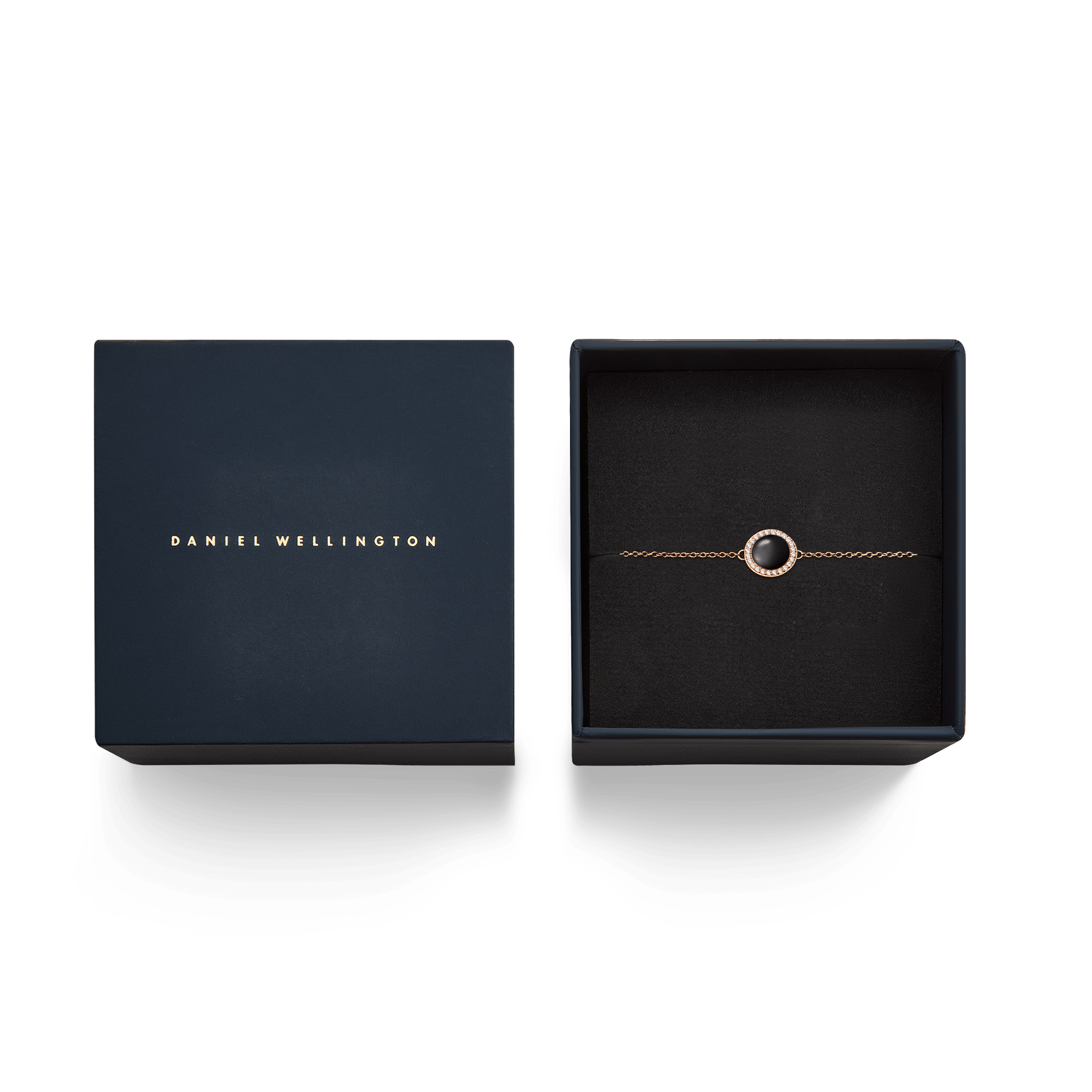 Daniel Wellington Audrey Bracelet Black Agathe Rose Gold