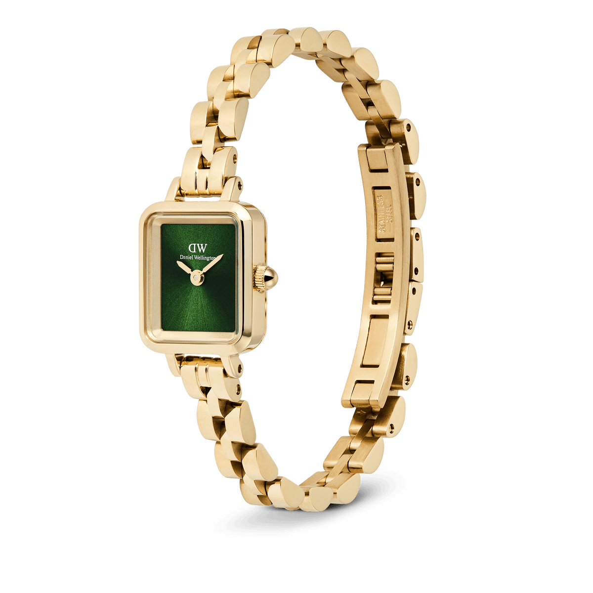 Daniel Wellington Quadro Mini Arch 3-link Emerald Sunray Gold