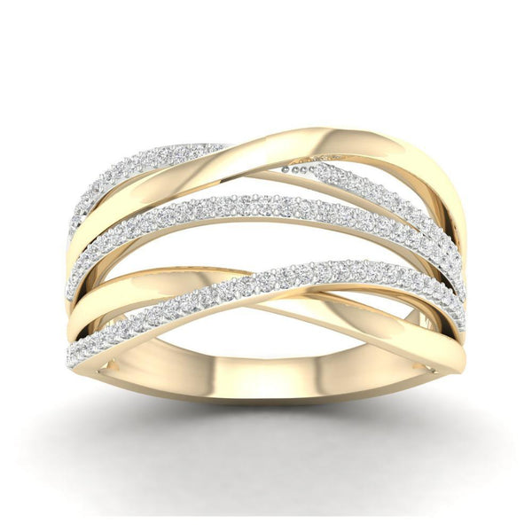 Entwined Diamond Dress Ring 9ct Yellow Gold
