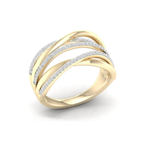 Entwined Diamond Dress Ring 9ct Yellow Gold