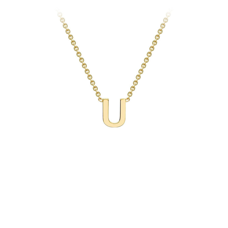 9ct Yellow Gold 'U' Initial Adjustable Letter Necklace 38/43cm