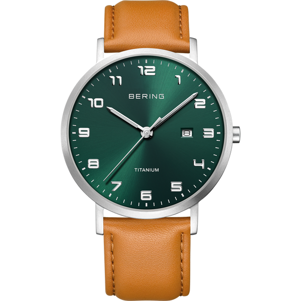 Bering Men's Titanium Green Dial Watch
