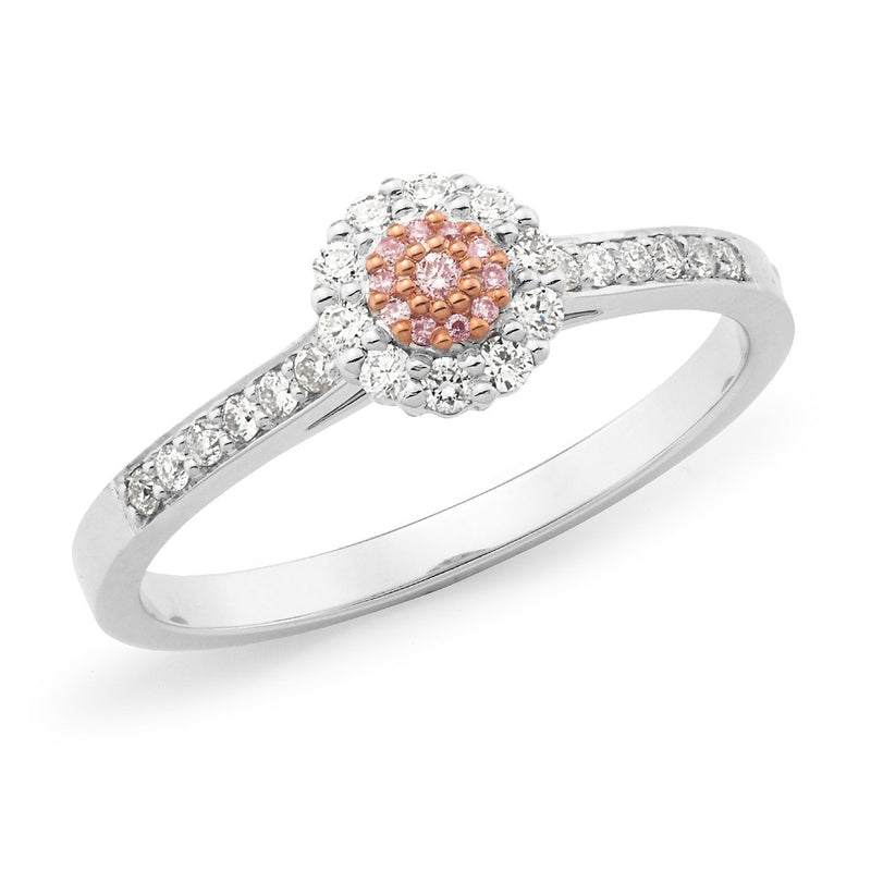 PINK CAVIAR 0.255ct Pink Diamond Ring in 9ct White & Rose Gold