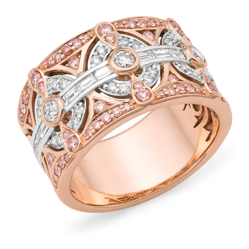 PINK CAVIAR 1.27ct Pink Diamond Ring in 9ct Rose & White Gold