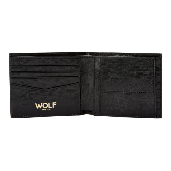 Wolf Logo Billfold Wallet with Coin Pouch Black
