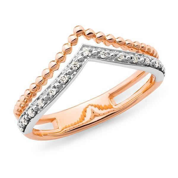 0.075ct Bead Set Diamond Dress Ring in 9ct Rose Gold