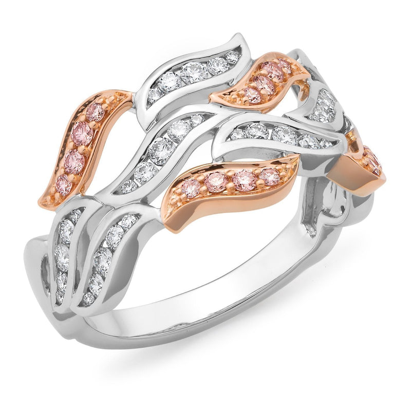 PINK CAVIAR 0.58ct Pink Diamond Ring in 9ct White & Rose Gold