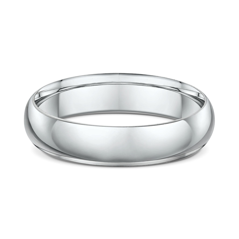 9ct White Gold High Dome Wedding Ring