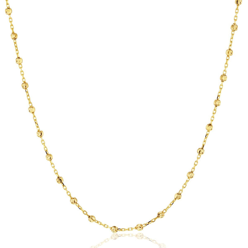 9ct yellow gold ball necklet
